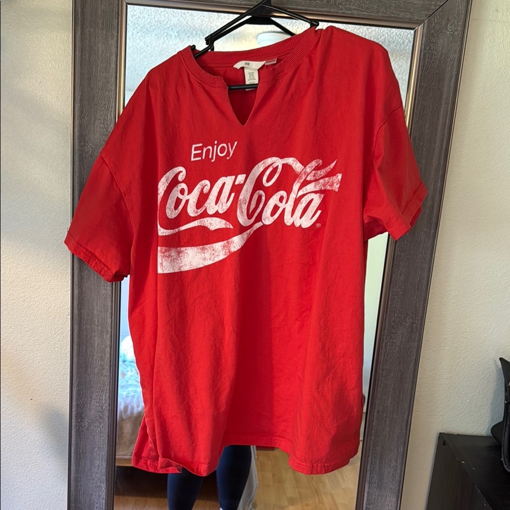 H&M Red Short Sleeve Tee Casual Comfort